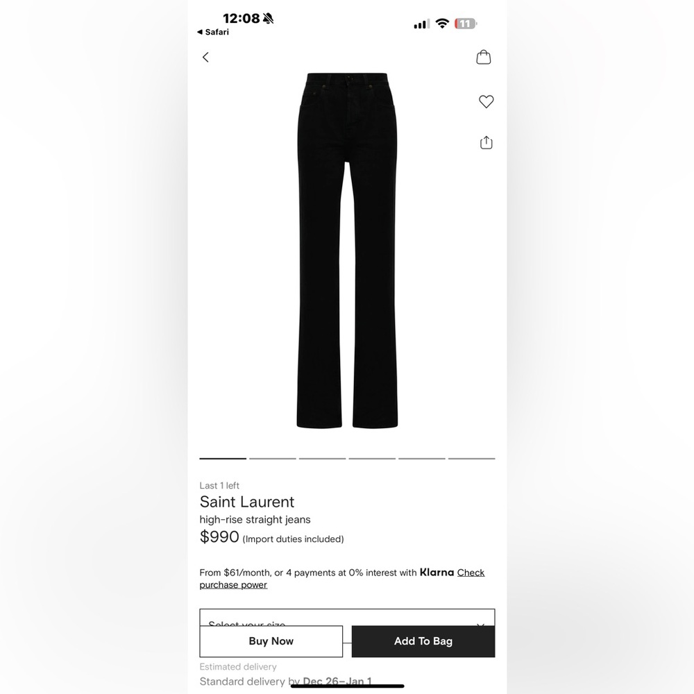 Saint Laurent Black straight jeans - Picture 15 of 16